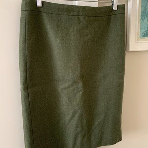 JCrew No 2 wool pencil skirt - olive green size 8
